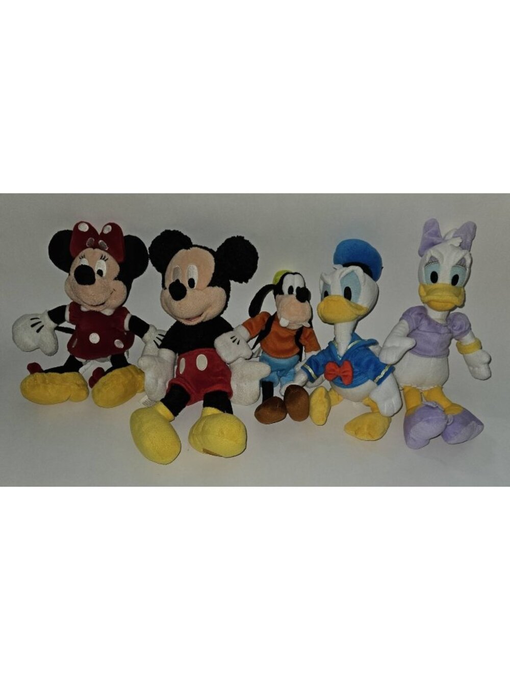 5 Disney Plush Mixed Lot Donald Daisy Duck Mickey Minnie Mouse Goofy